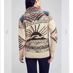 Faherty Sun & Wave Cardigan M - Camel Multi - New